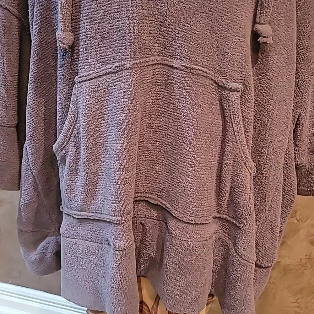 Free People Beach Cozy Taupe Hoodie OSFM - Picture 4 of 9